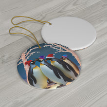 Load image into Gallery viewer, Penguin Holiday Ceramic Ornament, 4 Shapes
