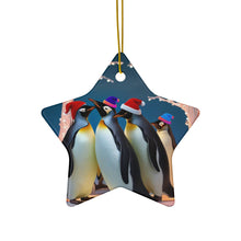 Load image into Gallery viewer, Penguin Holiday Ceramic Ornament, 4 Shapes
