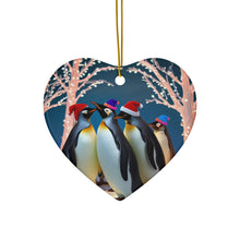 Load image into Gallery viewer, Penguin Holiday Ceramic Ornament, 4 Shapes
