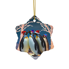 Load image into Gallery viewer, Penguin Holiday Ceramic Ornament, 4 Shapes
