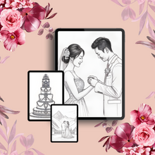 Load image into Gallery viewer, Celebrate in Color Wedding Day Coloring Book - Printable Sheets
