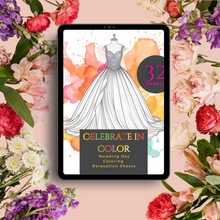 Load image into Gallery viewer, Celebrate in Color Wedding Day Coloring Book - Printable Sheets
